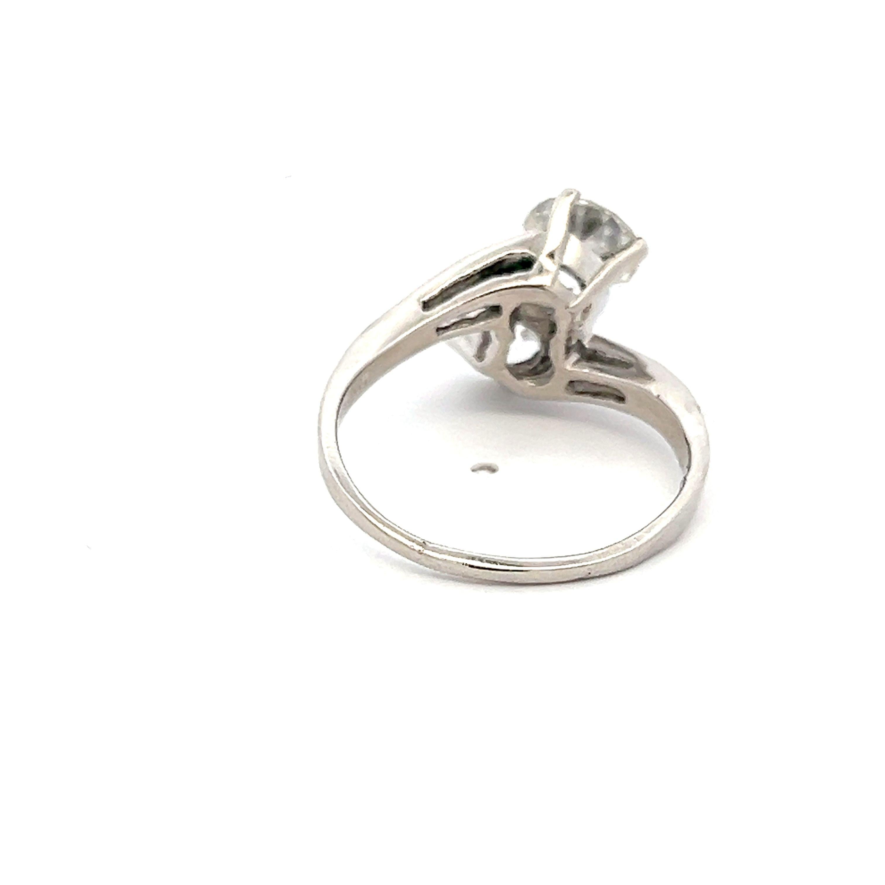 2.94 Carat Old European Cut I-J I1 Diamond Platinum Two-Stone Ring