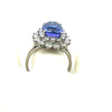 Tiffany & Co 4.00 Carat Tanzanite 2.28 Carat Round Diamond Platinum Ring