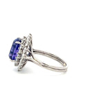 Tiffany & Co 4.00 Carat Tanzanite 2.28 Carat Round Diamond Platinum Ring