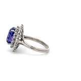 Tiffany & Co 4.00 Carat Tanzanite 2.28 Carat Round Diamond Platinum Ring