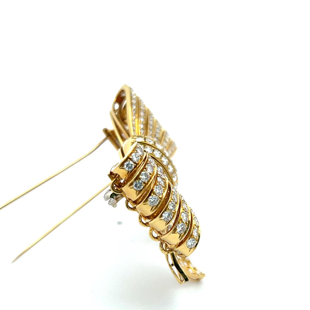 Van Cleef & Arpels 10.00 Carat Round Diamond 18K Yellow Gold Pin Brooch
