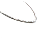 12.16 Carat Round Brilliant G-H VS Diamond 14 Karat White Gold Riviera Necklace