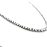 12.16 Carat Round Brilliant G-H VS Diamond 14 Karat White Gold Riviera Necklace