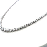 12.16 Carat Round Brilliant G-H VS Diamond 14 Karat White Gold Riviera Necklace