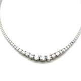 12.16 Carat Round Brilliant G-H VS Diamond 14 Karat White Gold Riviera Necklace