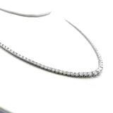 10.21 Carat Round Brilliant G VS1 Diamond 14 Karat White Gold Riviera Necklace