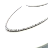 10.21 Carat Round Brilliant G VS1 Diamond 14 Karat White Gold Riviera Necklace