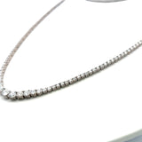 7.46 Carat Round Brilliant G-I VS Diamond 14 Karat White Gold Riviera Necklace