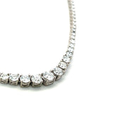 7.46 Carat Round Brilliant G-I VS Diamond 14 Karat White Gold Riviera Necklace