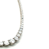 7.46 Carat Round Brilliant G-I VS Diamond 14 Karat White Gold Riviera Necklace