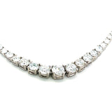 7.46 Carat Round Brilliant G-I VS Diamond 14 Karat White Gold Riviera Necklace