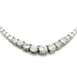 7.46 Carat Round Brilliant G-I VS Diamond 14 Karat White Gold Riviera Necklace