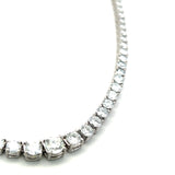 11.22 Carat Round Brilliant Diamond 14 Karat White Gold Riviera Necklace