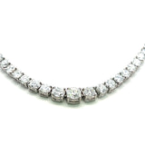 11.22 Carat Round Brilliant Diamond 14 Karat White Gold Riviera Necklace