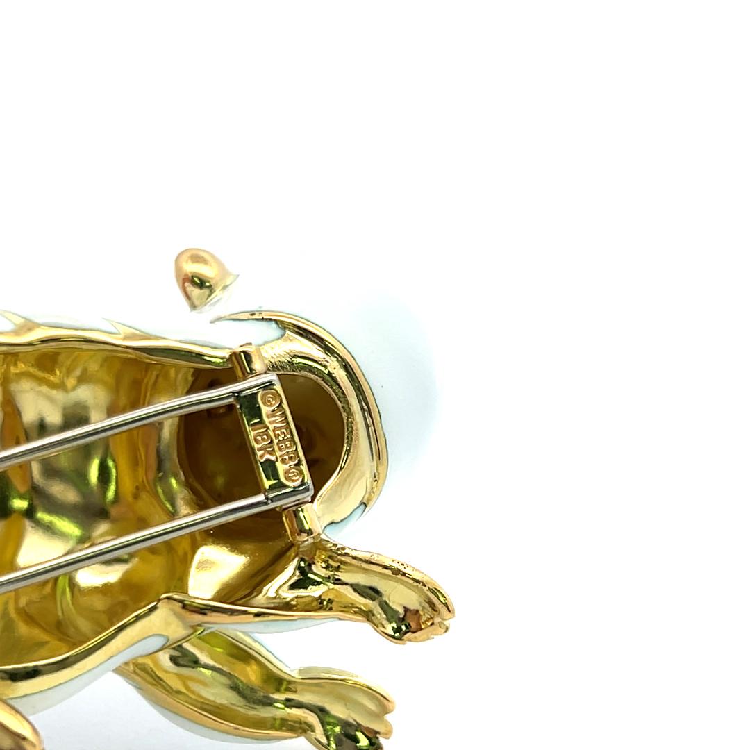 David Webb Vintage 18K Yellow Gold Squirrel Pin Brooch 60.1 Grams