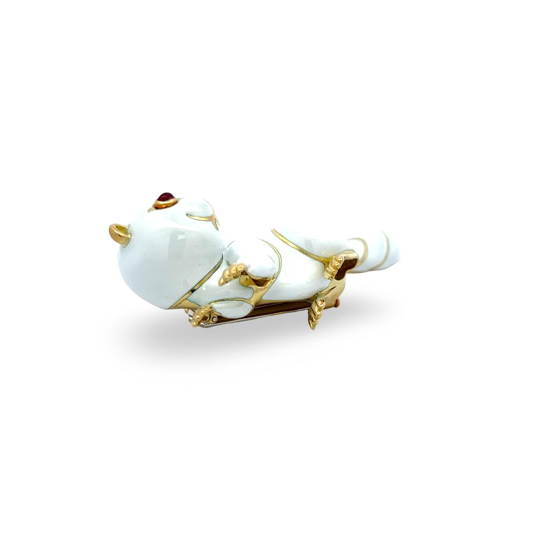 David Webb Vintage 18K Yellow Gold Squirrel Pin Brooch 60.1 Grams