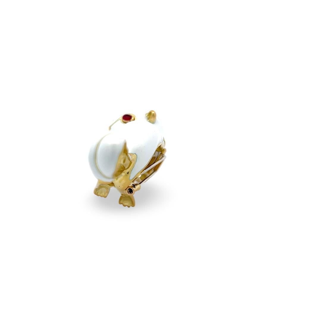 David Webb Vintage 18K Yellow Gold Squirrel Pin Brooch 60.1 Grams
