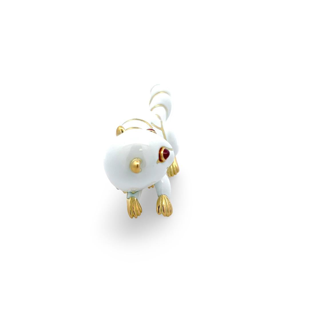 David Webb Vintage 18K Yellow Gold Squirrel Pin Brooch 60.1 Grams