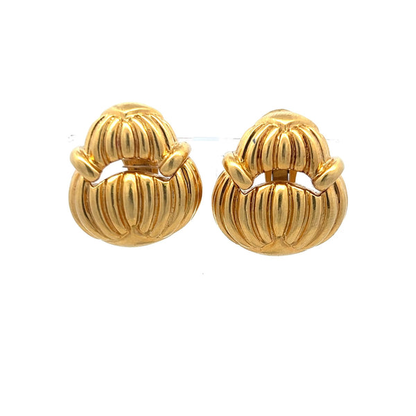 David Webb Vintage 25.90 Grams 18 Karat Yellow Gold Clip On Earrings