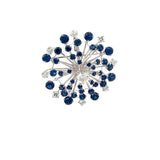 Oscar Heyman 2.72 Carat Sapphire 1.48 Carat Round Diamond Platinum Pin Brooch