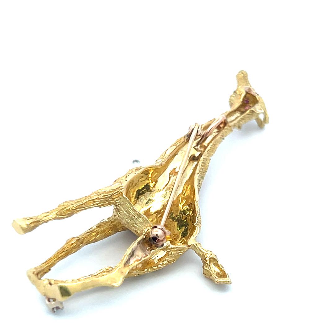 0.05 Carat Round Brilliant H SI Diamond 18 Karat Yellow Gold Pin Brooch