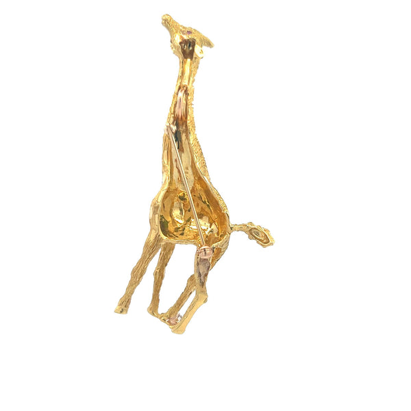 0.05 Carat Round Brilliant H SI Diamond 18 Karat Yellow Gold Pin Brooch
