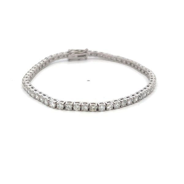 4.83 Carat Round Brilliant Diamond 14 Karat White Gold Tennis Bracelet