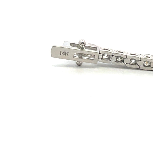 4.83 Carat Round Brilliant Diamond 14 Karat White Gold Tennis Bracelet