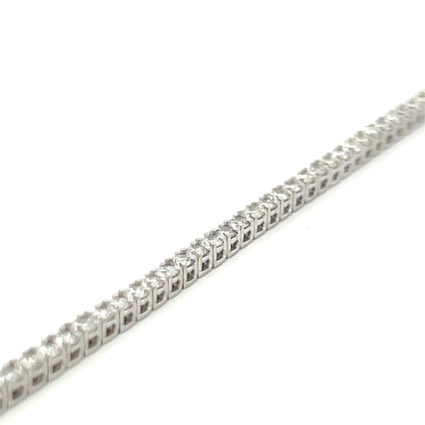 2.96 Carat Round Brilliant Diamond 14 Karat White Gold Tennis Bracelet