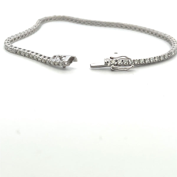 1.95 Carat Round Brilliant Diamond 14 Karat White Gold Tennis Bracelet