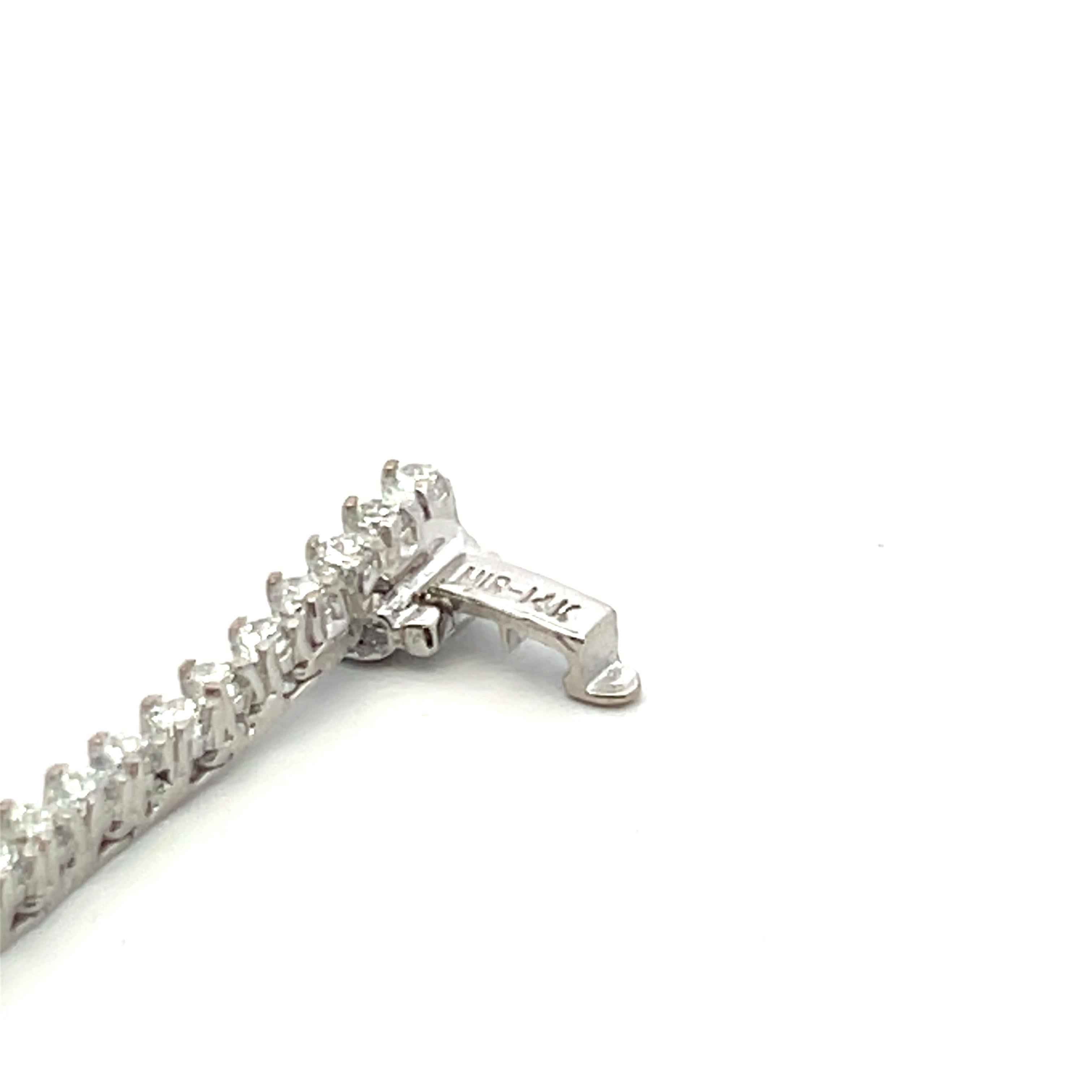 New 14K White Gold Riviera Necklace with 9.39 Carat Round Brilliant Diamonds