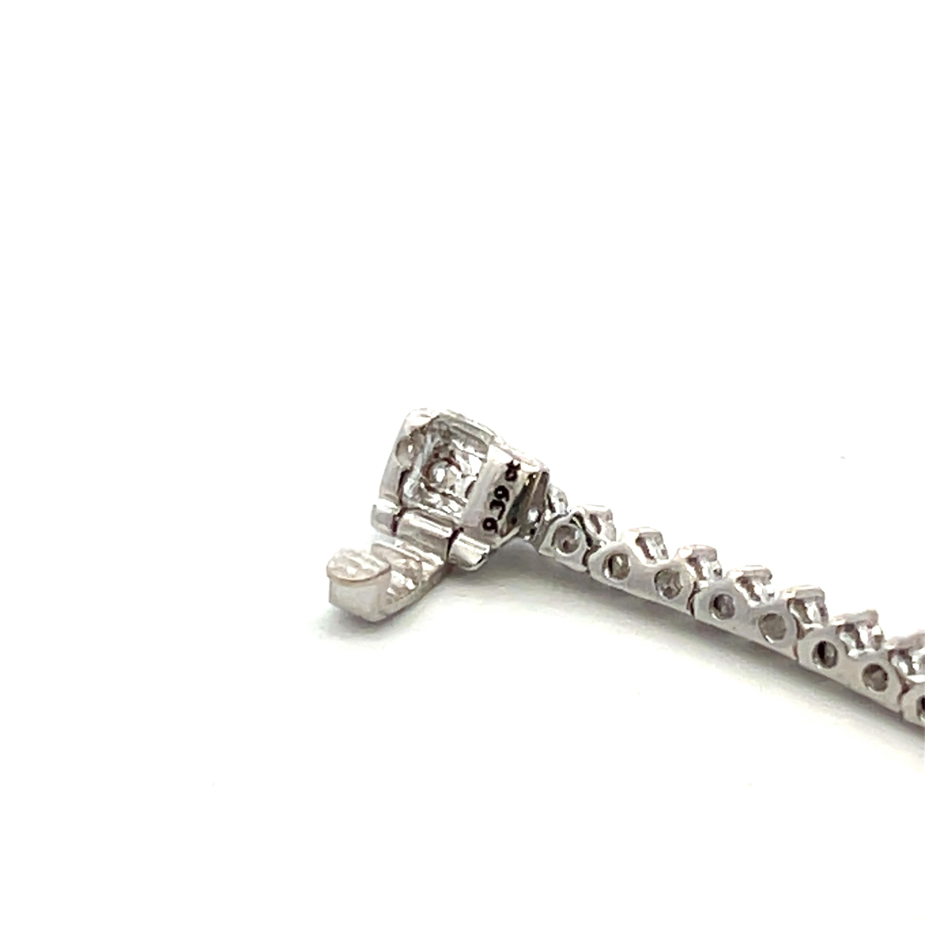 New 14K White Gold Riviera Necklace with 9.39 Carat Round Brilliant Diamonds