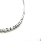 9.39 Carat Round Brilliant Diamond 14 Karat White Gold Riviera Necklace