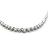 9.39 Carat Round Brilliant Diamond 14 Karat White Gold Riviera Necklace