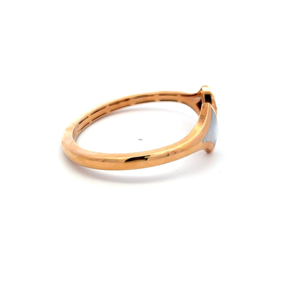Bvlgari 0.16 Carat Round Brilliant Diamond 18 Karat Rose Gold Cuff Bracelet