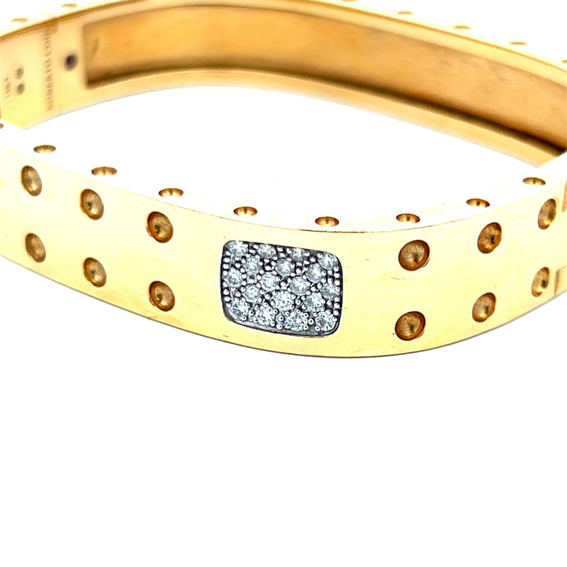 Roberto Coin Pois Moi 0.35 Carat Round Brilliant Diamond 18K YG Bangle Bracelet