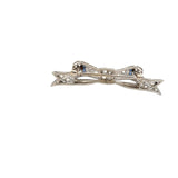 0.80 Carat Old European Diamond 0.08 Carat Sapphire Platinum Pin Brooch