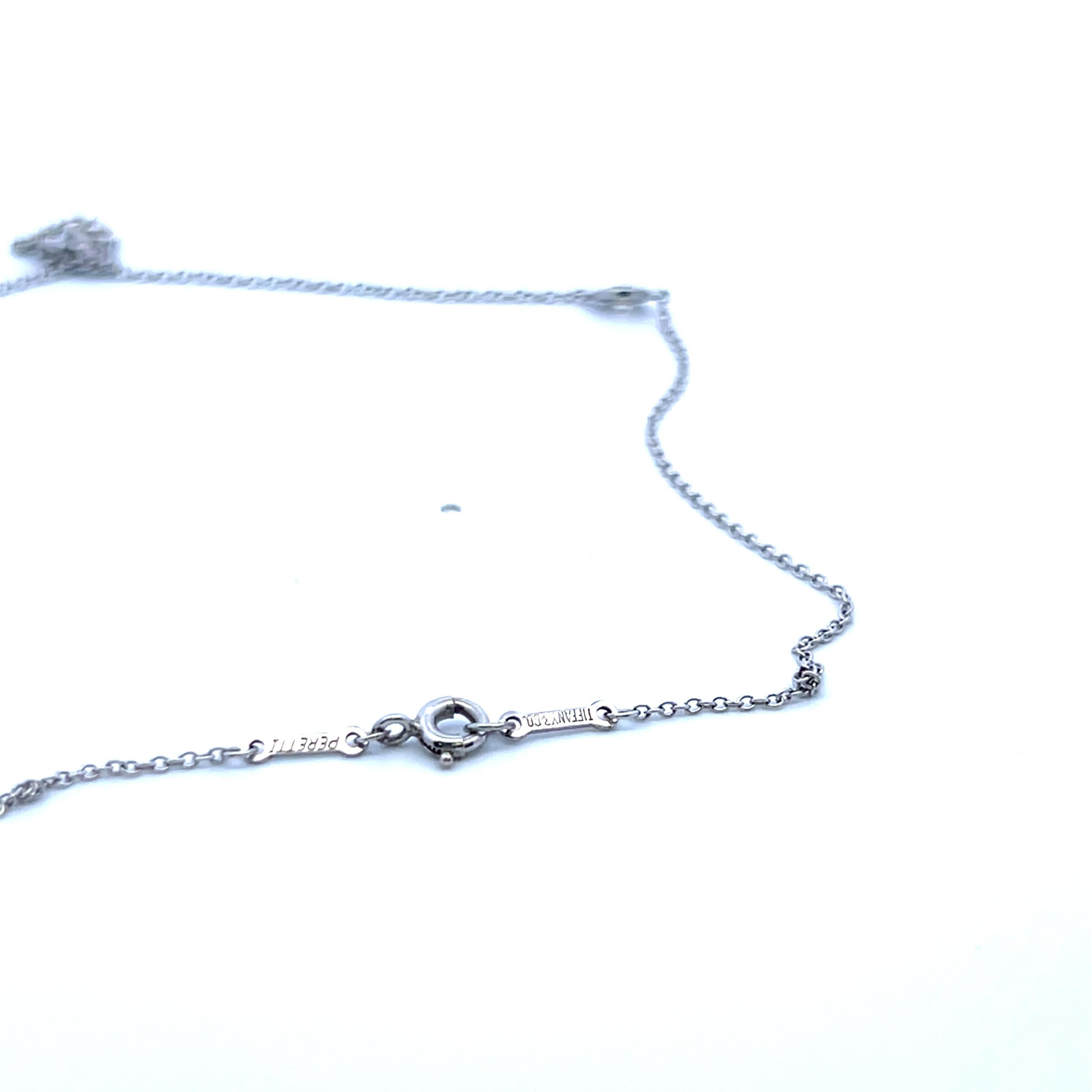 Tiffany & Co Vintage Platinum Link Necklace with 1 Carat Round G VS1 Diamonds
