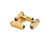 Van Cleef & Arpels 0.80 Carat Ruby Sapphire 18K Yellow Gold Whale Back Cufflinks