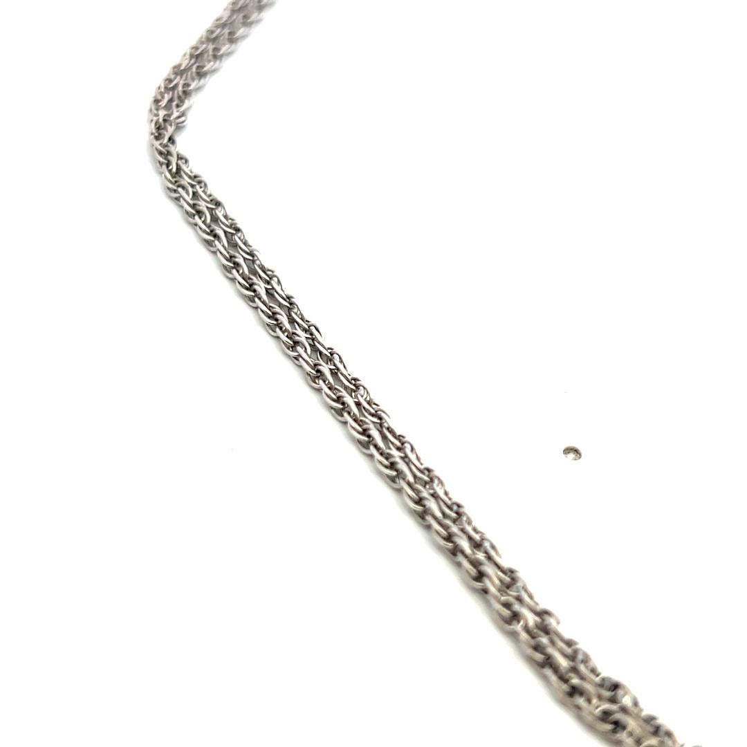 18K WG Pendant Necklace with 0.9 Carat Diamond 0.35 Ct. Emerald and 6.7 MM Pearl