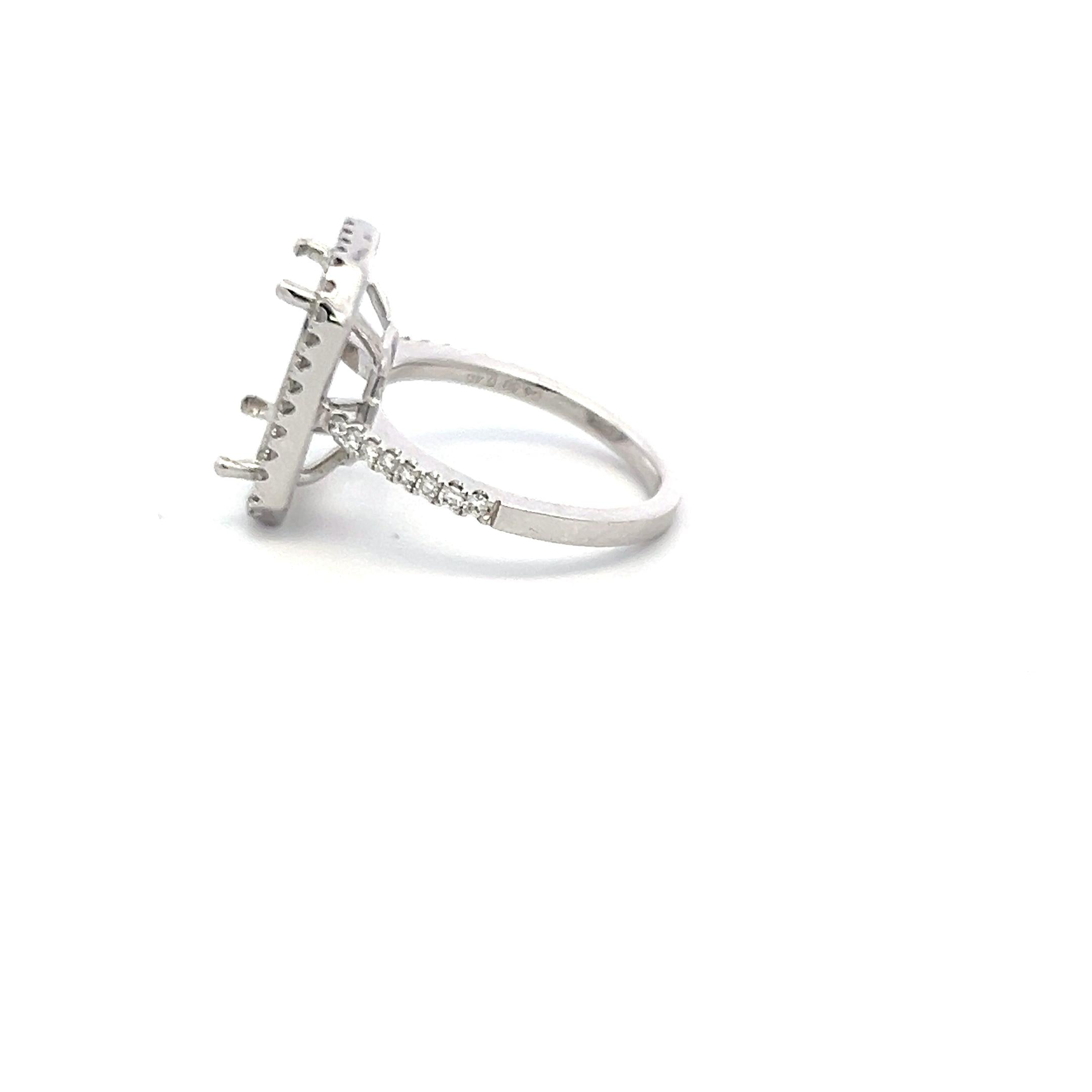 0.50 Carat Round Brilliant G SI1 Diamond 18 Karat White Gold Semi Mount Ring