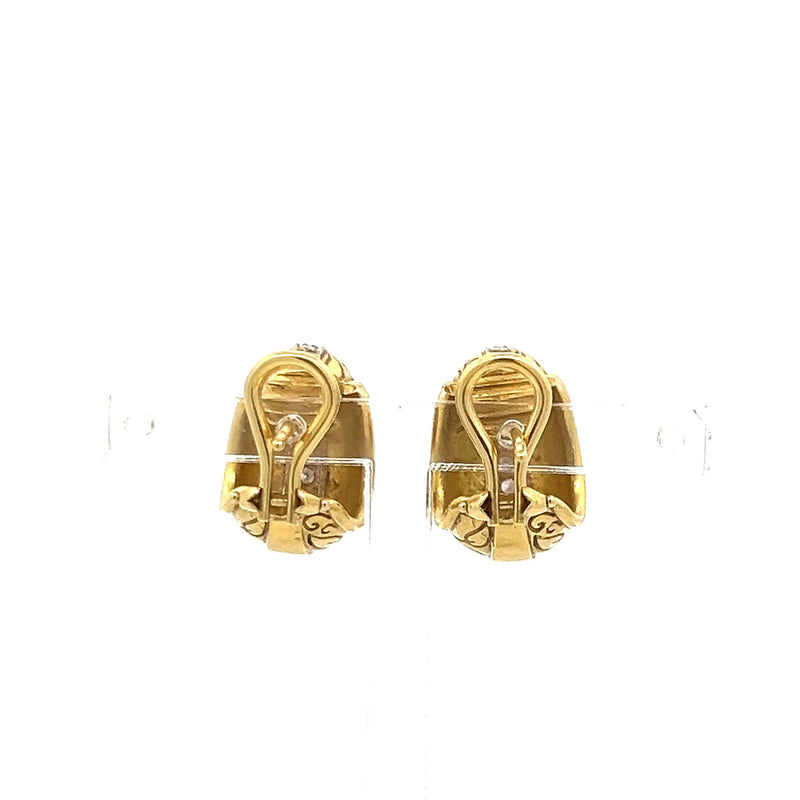 0.66 Carat Round Brilliant I SI1 Diamond 18 Karat Yellow Gold Clip On Earrings