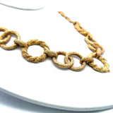 Vintage 171.30 Grams Textured 18 Karat Yellow Gold Link Necklace