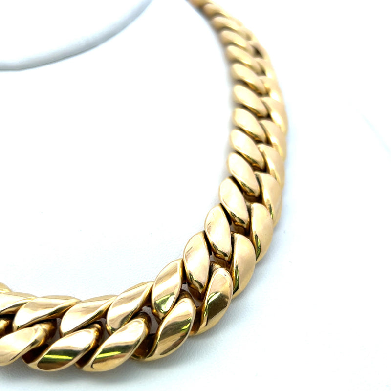 Vintage 71.40 Grams 18 Karat Yellow Gold Cuban Link Necklace