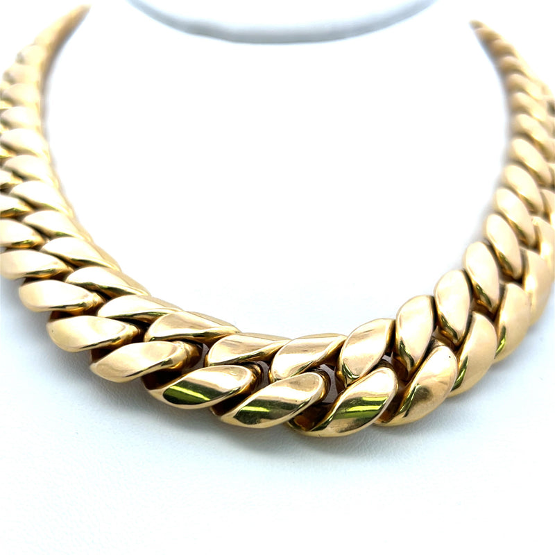 Vintage 71.40 Grams 18 Karat Yellow Gold Cuban Link Necklace