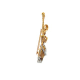 0.63 Carat Round Brilliant H-O SI1 Diamond 18 Karat Two Tone Gold Pin Brooch