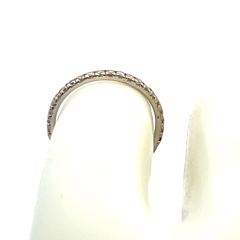 0.24 Carat Round Brilliant I SI1 Diamond 14 Karat White Gold Band Ring