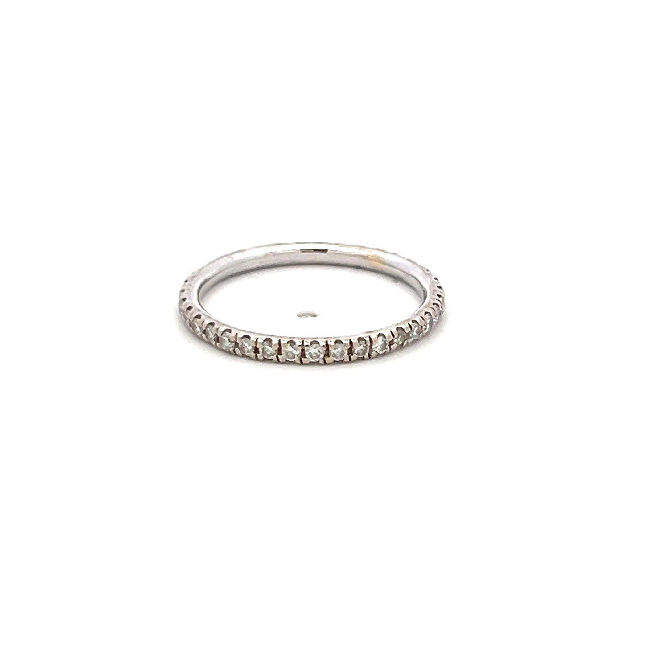 0.24 Carat Round Brilliant I SI1 Diamond 14 Karat White Gold Band Ring