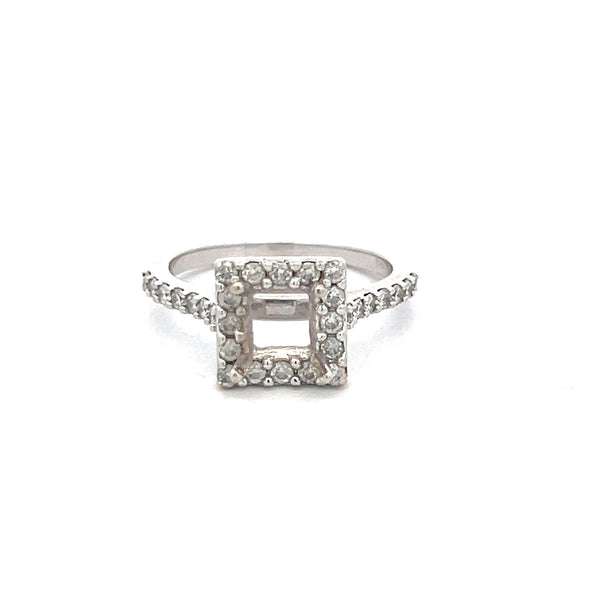 0.30 Carat Round Brilliant Diamond 14 Karat White Gold Semi Mount Ring
