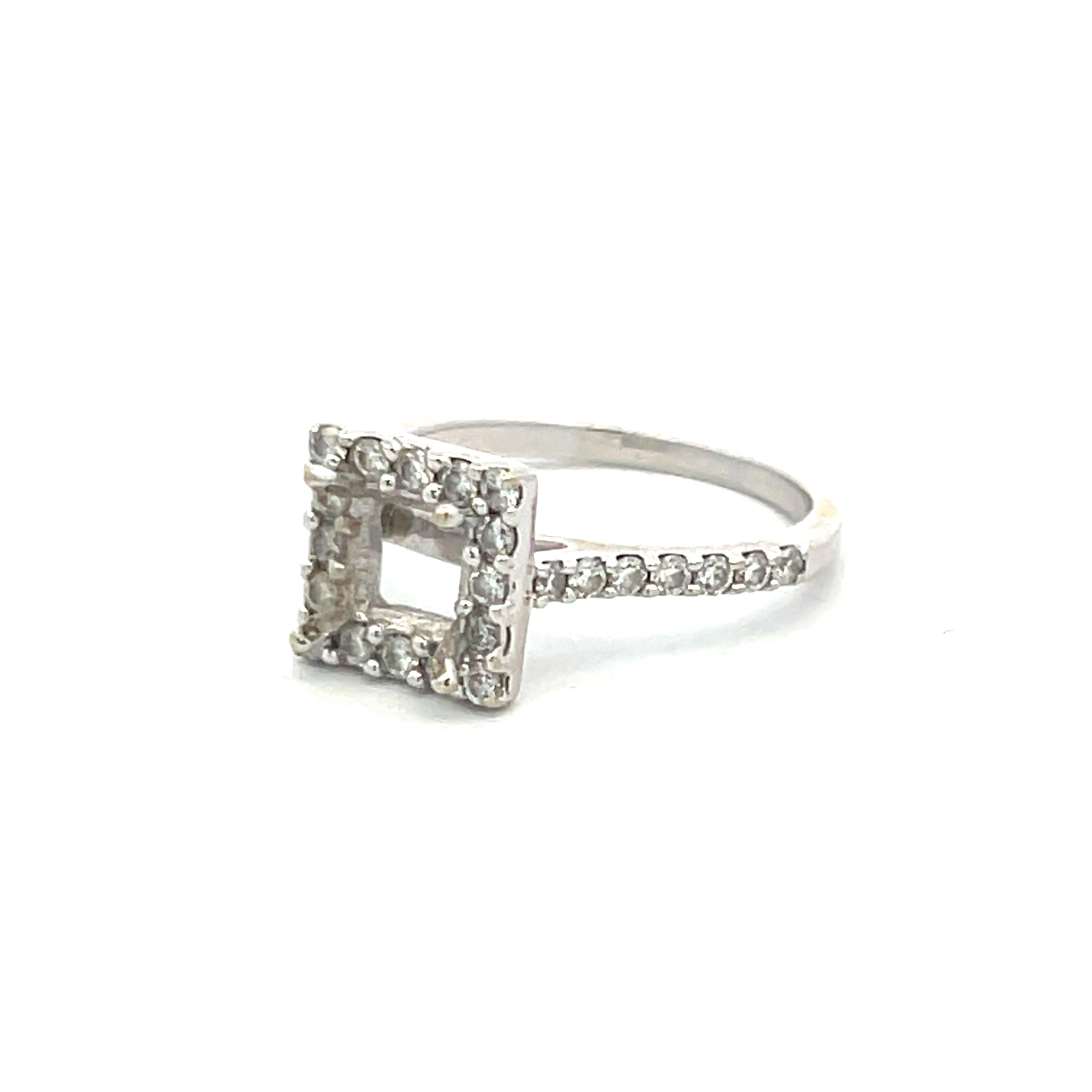 0.30 Carat Round Brilliant Diamond 14 Karat White Gold Semi Mount Ring